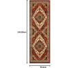 Superior Folk Diamond Rustic Eclectic Bohemian Power-Loomed Indoor Area Rug, 5′ Round, Red(2’6″ x 3’4″ (Runner))