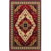 Superior Folk Diamond Rustic Eclectic Bohemian Power-Loomed Indoor Area Rug, 5′ Round, Red(5″ x 48″ (Rectangular))