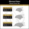 Superior Glenmont Cotton 200 Thread Count Duvet Cover Set, Soft Comforter Covers, Bedroom Essentials, Embroidered Geometric Border, Includes 1 Duvet Cover- Button Closure, 2 Pillow Shams, Full/Queen(King/California King)