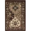 Superior Goleta Classic Formal Ornamental Indoor Area Rug for Living Room, Bedroom, Office, Kitchen, Dining, Washable Rugs, Jute Backing, Elegant Palmyra Collection, 2′ 7″ x 8′, Auburn(Multi-colored)