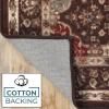 Superior Goleta Classic Formal Ornamental Indoor Area Rug for Living Room, Bedroom, Office, Kitchen, Dining, Washable Rugs, Jute Backing, Elegant Palmyra Collection, 2′ 7″ x 8′, Auburn(Multi-colored)