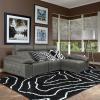 Superior Hand Woven and Soft Shag Rug Carelton Collection, White/Grey, 5 feet by 8 feet (5′ x 8′)(Black & Silver)