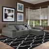 Superior Hand Woven and Soft Shag Rug Trellis Collection, Ivory/Chocolate 5 feet by 8 feet (5′ x 8′)(Black & Silver)