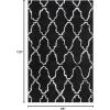 Superior Hand Woven and Soft Shag Rug Trellis Collection, Ivory/Chocolate 5 feet by 8 feet (5′ x 8′)(Black & Silver)