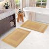 Superior Heavyweight Cotton Bath Mats, Bath Rugs For Bathroom Accessories, Washable Rug For Shower, Bath, Toilet, Modern Decor, No Backing, Luxury Hotel And Spa Quality, Set of 2, 22″ x 35″, Taupe(Gold)