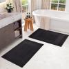 Superior Heavyweight Cotton Bath Mats, Bath Rugs For Bathroom Accessories, Washable Rug For Shower, Bath, Toilet, Modern Decor, No Backing, Luxury Hotel And Spa Quality, Set of 2, 22″ x 35″, Taupe(Black)