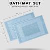 Superior Heavyweight Cotton Bath Mats, Bath Rugs For Bathroom Accessories, Washable Rug For Shower, Bath, Toilet, Modern Decor, No Backing, Luxury Hotel And Spa Quality, Set of 2, 22″ x 35″, Taupe(Light Blue)