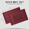 Superior Heavyweight Cotton Bath Mats, Bath Rugs For Bathroom Accessories, Washable Rug For Shower, Bath, Toilet, Modern Decor, No Backing, Luxury Hotel And Spa Quality, Set of 2, 22″ x 35″, Taupe(Burgundy)