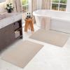 Superior Heavyweight Cotton Bath Mats, Bath Rugs For Bathroom Accessories, Washable Rug For Shower, Bath, Toilet, Modern Decor, No Backing, Luxury Hotel And Spa Quality, Set of 2, 22″ x 35″, Taupe(Ivory)