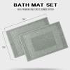 Superior Heavyweight Cotton Bath Mats, Bath Rugs For Bathroom Accessories, Washable Rug For Shower, Bath, Toilet, Modern Decor, No Backing, Luxury Hotel And Spa Quality, Set of 2, 22″ x 35″, Taupe(Sage)