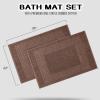 Superior Heavyweight Cotton Bath Mats, Bath Rugs For Bathroom Accessories, Washable Rug For Shower, Bath, Toilet, Modern Decor, No Backing, Luxury Hotel And Spa Quality, Set of 2, 22″ x 35″, Taupe(Mocha)