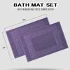 Superior Heavyweight Cotton Bath Mats, Bath Rugs For Bathroom Accessories, Washable Rug For Shower, Bath, Toilet, Modern Decor, No Backing, Luxury Hotel And Spa Quality, Set of 2, 22″ x 35″, Taupe(Royal Purple)