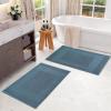 Superior Heavyweight Cotton Bath Mats, Bath Rugs For Bathroom Accessories, Washable Rug For Shower, Bath, Toilet, Modern Decor, No Backing, Luxury Hotel And Spa Quality, Set of 2, 22″ x 35″, Taupe(Sapphire)