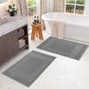 Superior Heavyweight Cotton Bath Mats, Bath Rugs For Bathroom Accessories, Washable Rug For Shower, Bath, Toilet, Modern Decor, No Backing, Luxury Hotel And Spa Quality, Set of 2, 22″ x 35″, Taupe(Silver)