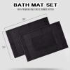 Superior Heavyweight Cotton Bath Mats, Bath Rugs For Bathroom Accessories, Washable Rug For Shower, Bath, Toilet, Modern Decor, No Backing, Luxury Hotel And Spa Quality, Set of 2, 22″ x 35″, Taupe(Black)