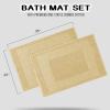 Superior Heavyweight Cotton Bath Mats, Bath Rugs For Bathroom Accessories, Washable Rug For Shower, Bath, Toilet, Modern Decor, No Backing, Luxury Hotel And Spa Quality, Set of 2, 22″ x 35″, Taupe(Canary)