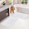 Superior Heavyweight Cotton Bath Mats, Bath Rugs For Bathroom Accessories, Washable Rug For Shower, Bath, Toilet, Modern Decor, No Backing, Luxury Hotel And Spa Quality, Set of 2, 22″ x 35″, Taupe(White)