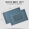 Superior Heavyweight Cotton Bath Mats, Bath Rugs For Bathroom Accessories, Washable Rug For Shower, Bath, Toilet, Modern Decor, No Backing, Luxury Hotel And Spa Quality, Set of 2, 22″ x 35″, Taupe(Sapphire)