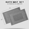 Superior Heavyweight Cotton Bath Mats, Bath Rugs For Bathroom Accessories, Washable Rug For Shower, Bath, Toilet, Modern Decor, No Backing, Luxury Hotel And Spa Quality, Set of 2, 22″ x 35″, Taupe(Silver)