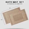 Superior Heavyweight Cotton Bath Mats, Bath Rugs For Bathroom Accessories, Washable Rug For Shower, Bath, Toilet, Modern Decor, No Backing, Luxury Hotel And Spa Quality, Set of 2, 22″ x 35″, Taupe(Taupe)