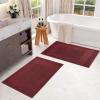 Superior Heavyweight Cotton Bath Mats, Bath Rugs For Bathroom Accessories, Washable Rug For Shower, Bath, Toilet, Modern Decor, No Backing, Luxury Hotel And Spa Quality, Set of 2, 22″ x 35″, Taupe(Burgundy)