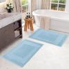Superior Heavyweight Cotton Bath Mats, Bath Rugs For Bathroom Accessories, Washable Rug For Shower, Bath, Toilet, Modern Decor, No Backing, Luxury Hotel And Spa Quality, Set of 2, 22″ x 35″, Taupe(Light Blue)