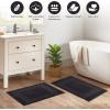 Superior Heavyweight Cotton Bath Mats, Bath Rugs For Bathroom Accessories, Washable Rug For Shower, Bath, Toilet, Modern Decor, No Backing, Luxury Hotel And Spa Quality, Set of 2, 22″ x 35″, Taupe(Black)