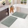 Superior Heavyweight Cotton Bath Mats, Bath Rugs For Bathroom Accessories, Washable Rug For Shower, Bath, Toilet, Modern Decor, No Backing, Luxury Hotel And Spa Quality, Set of 2, 22″ x 35″, Taupe(Sage)
