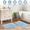 Superior Heavyweight Cotton Bath Mats, Bath Rugs For Bathroom Accessories, Washable Rug For Shower, Bath, Toilet, Modern Decor, No Backing, Luxury Hotel And Spa Quality, Set of 2, 22″ x 35″, Taupe(Light Blue)