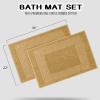 Superior Heavyweight Cotton Bath Mats, Bath Rugs For Bathroom Accessories, Washable Rug For Shower, Bath, Toilet, Modern Decor, No Backing, Luxury Hotel And Spa Quality, Set of 2, 22″ x 35″, Taupe(Toast)