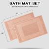 Superior Heavyweight Cotton Bath Mats, Bath Rugs For Bathroom Accessories, Washable Rug For Shower, Bath, Toilet, Modern Decor, No Backing, Luxury Hotel And Spa Quality, Set of 2, 22″ x 35″, Taupe(Peach)