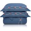 Superior Helena 100% Premium Cotton Twill Fabric Full/Queen Embroidered Duvet Set