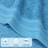 Superior Honeycomb 100% Cotton 500 GSM 12 Piece Bath Towel Set, 6 Washcloths, 4 Hand, 2 Bath Towels, Ideal for Bathroom, Kitchen or Beach, Quick Dry, Jacquard and Solid, Mid-Weight, Navy Peony(Azure)