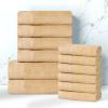 Superior Honeycomb 100% Cotton 500 GSM 12 Piece Bath Towel Set, 6 Washcloths, 4 Hand, 2 Bath Towels, Ideal for Bathroom, Kitchen or Beach, Quick Dry, Jacquard and Solid, Mid-Weight, Navy Peony(Gold)
