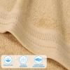 Superior Honeycomb 100% Cotton 500 GSM 12 Piece Bath Towel Set, 6 Washcloths, 4 Hand, 2 Bath Towels, Ideal for Bathroom, Kitchen or Beach, Quick Dry, Jacquard and Solid, Mid-Weight, Navy Peony(Gold)
