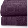 Superior Honeycomb 100% Cotton 500 GSM 12 Piece Bath Towel Set, 6 Washcloths, 4 Hand, 2 Bath Towels, Ideal for Bathroom, Kitchen or Beach, Quick Dry, Jacquard and Solid, Mid-Weight, Navy Peony(Black)