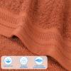 Superior Honeycomb 100% Cotton 500 GSM 12 Piece Bath Towel Set, 6 Washcloths, 4 Hand, 2 Bath Towels, Ideal for Bathroom, Kitchen or Beach, Quick Dry, Jacquard and Solid, Mid-Weight, Navy Peony(Rust)