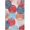 Superior Hydrangea Indoor Outdoor Area Rug, Perfect for Patio, Poolside, Backyard, Playroom, Kitchen, Bedroom, Dining Room, Entryway, Mudroom, Floral Medallion Floor Cover, 5′ 6″ x 8′, Multicolor