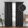 Superior Imperial Trellis Quality Soft, Insulated, Thermal, Woven Blackout Grommet Printed Curtain Panel Pair (Set Of 2) 52″ x 108″ – Navy Blue(Black)