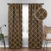 Superior Imperial Trellis Quality Soft, Insulated, Thermal, Woven Blackout Grommet Printed Curtain Panel Pair (Set Of 2) 52″ x 108″ – Navy Blue(Cappuccino)