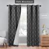 Superior Imperial Trellis Quality Soft, Insulated, Thermal, Woven Blackout Grommet Printed Curtain Panel Pair (Set Of 2) 52″ x 108″ – Navy Blue(Charcoal)