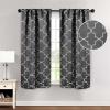 Superior Imperial Trellis Quality Soft, Insulated, Thermal, Woven Blackout Grommet Printed Curtain Panel Pair (Set Of 2) 52″ x 108″ – Navy Blue(Charcoal)