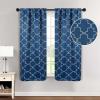 Superior Imperial Trellis Quality Soft, Insulated, Thermal, Woven Blackout Grommet Printed Curtain Panel Pair (Set Of 2) 52″ x 108″ – Navy Blue(Navy Blue)