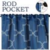 Superior Imperial Trellis Quality Soft, Insulated, Thermal, Woven Blackout Grommet Printed Curtain Panel Pair (Set Of 2) 52″ x 108″ – Navy Blue(Navy Blue)
