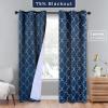 Superior Imperial Trellis Quality Soft, Insulated, Thermal, Woven Blackout Grommet Printed Curtain Panel Pair (Set Of 2) 52″ x 108″ – Navy Blue(Navy Blue)