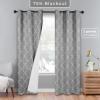 Superior Imperial Trellis Quality Soft, Insulated, Thermal, Woven Blackout Grommet Printed Curtain Panel Pair (Set Of 2) 52″ x 108″ – Navy Blue(Silver)