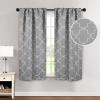 Superior Imperial Trellis Quality Soft, Insulated, Thermal, Woven Blackout Grommet Printed Curtain Panel Pair (Set Of 2) 52″ x 108″ – Navy Blue(Silver)