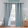 Superior Imperial Trellis Quality Soft, Insulated, Thermal, Woven Blackout Grommet Printed Curtain Panel Pair (Set Of 2) 52″ x 108″ – Navy Blue(Slate)
