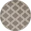 Superior Indoor Area, Jute Backing Rugs, Modern Floor Decor for Entryway Hallway, Kitchen, Office, Bedroom, Living, Dining Room, Nursery, Elegant Double Trellis, 5ft, Grey(5′ (Round))