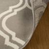 Superior Indoor Area, Jute Backing Rugs, Modern Floor Decor for Entryway Hallway, Kitchen, Office, Bedroom, Living, Dining Room, Nursery, Elegant Double Trellis, 5ft, Grey(5′ (Round))